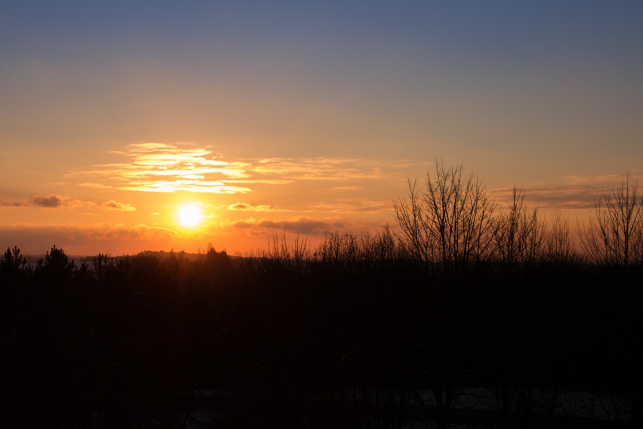 sunset winter sky free photo