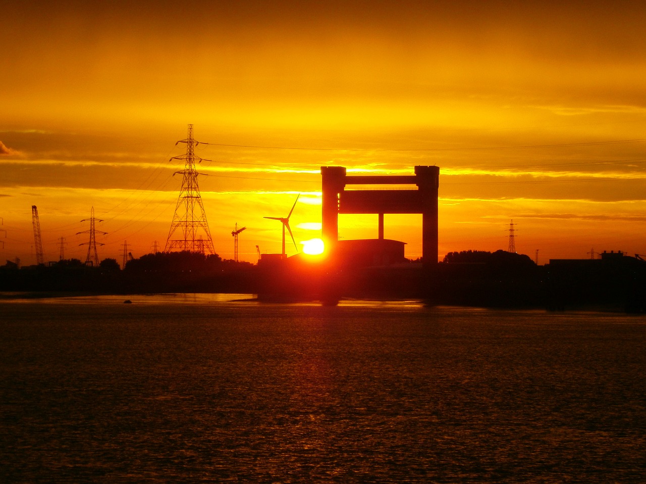 sunset thames river free photo