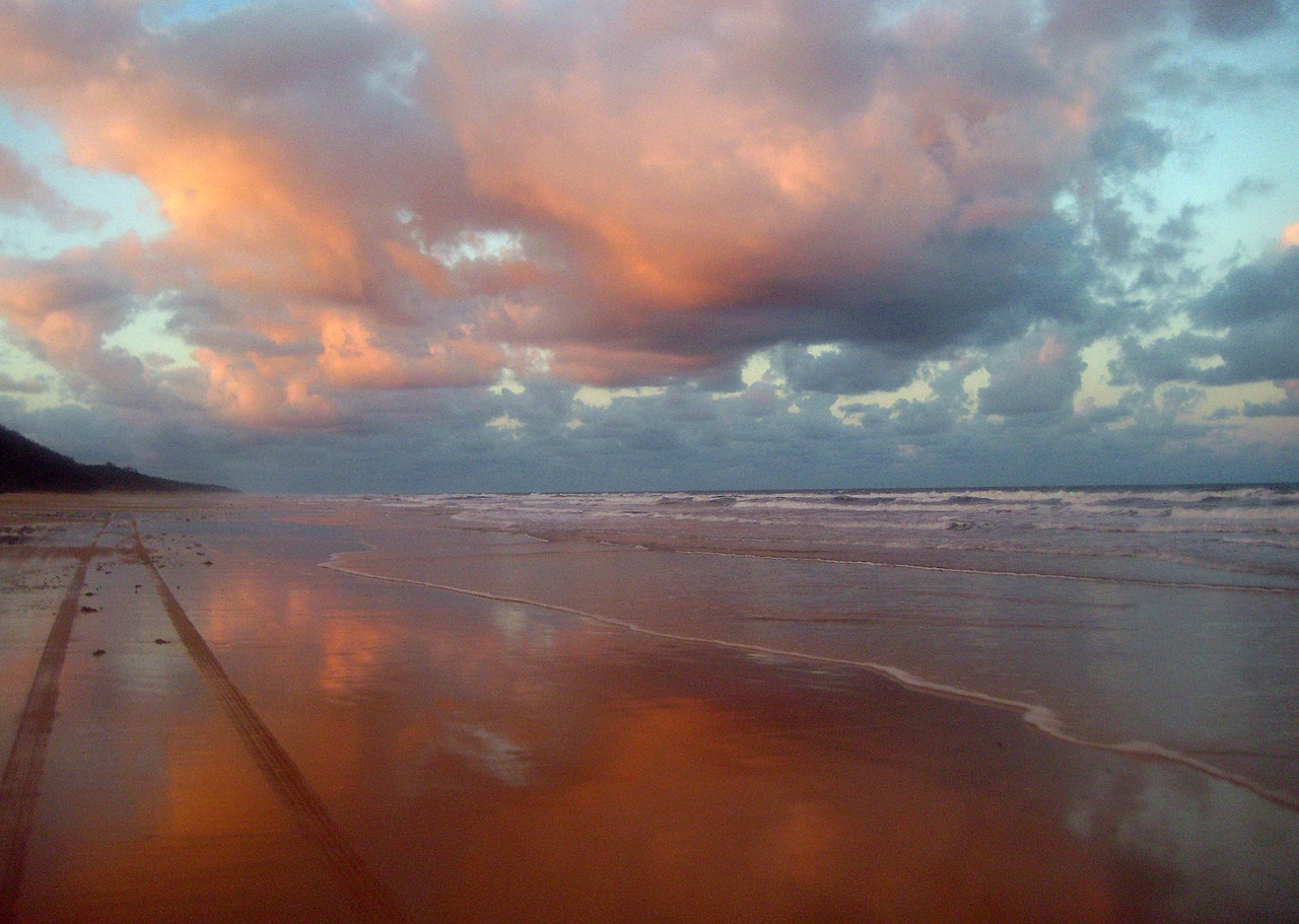 sunset fraser island downunder free photo