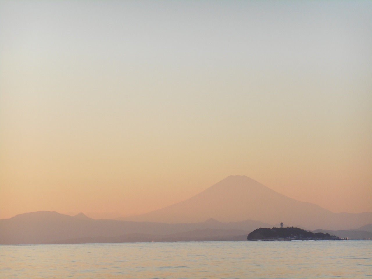 sunset sea enoshima free photo