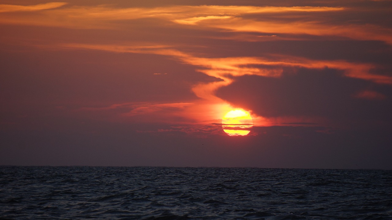 sunset glowing orange free photo