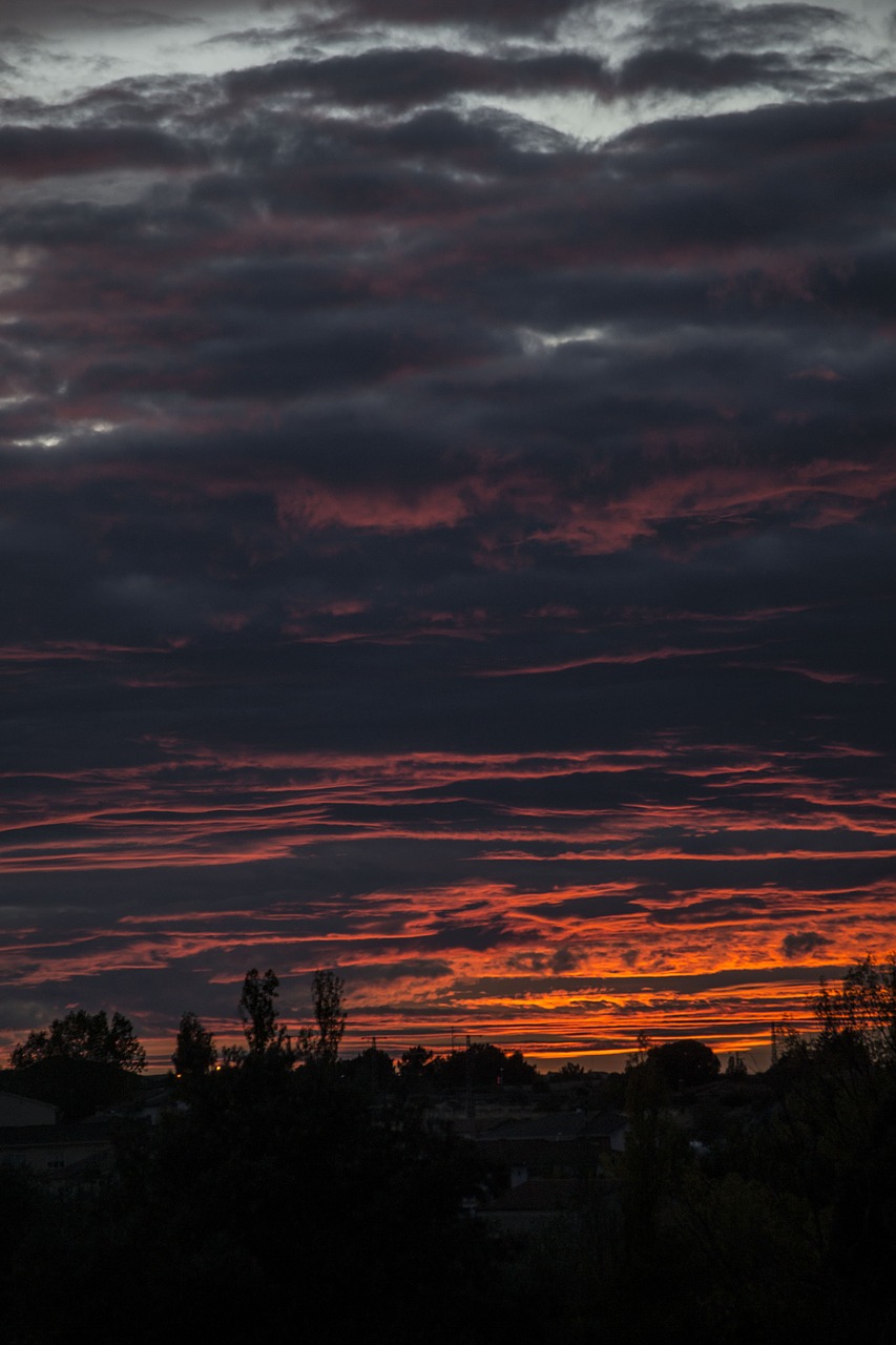 sunset red blue free photo