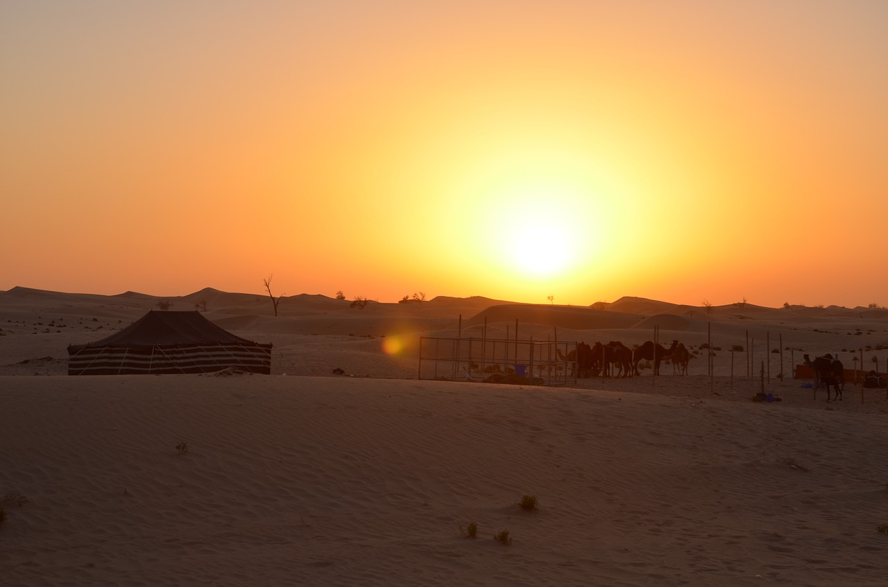 sunset desert abu dhabi free photo