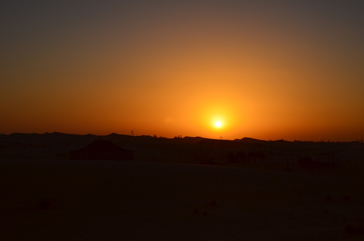 sunset desert abu dhabi free photo