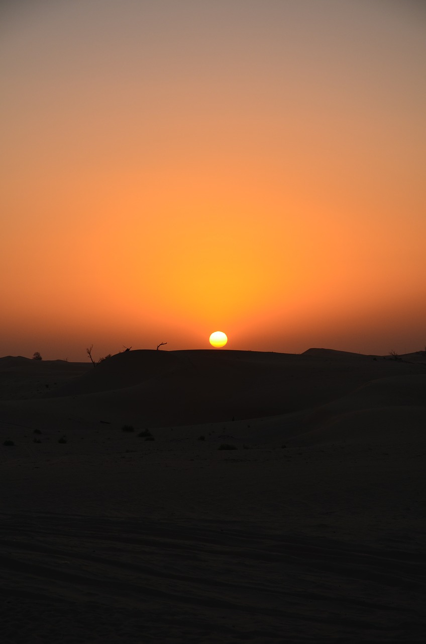 sunset desert abu dhabi free photo