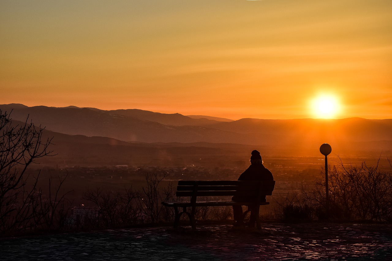 sunset dzhendem tepe man free photo