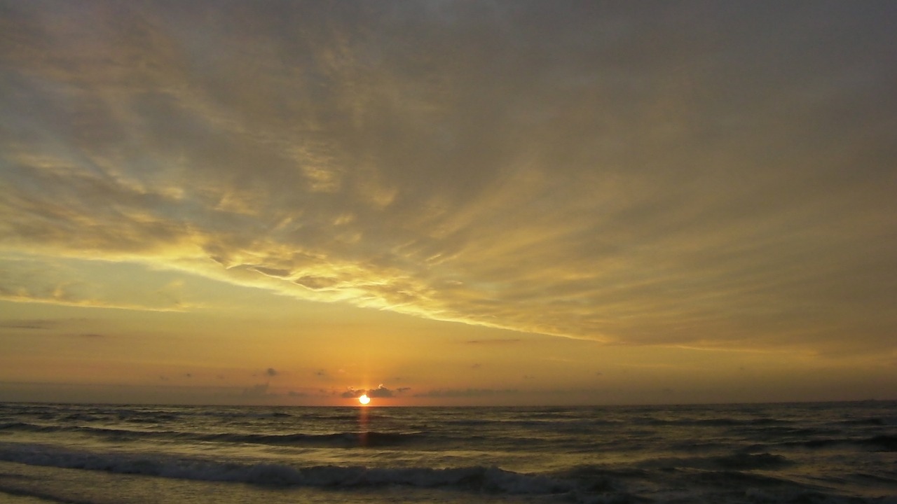 sunset sea beach free photo