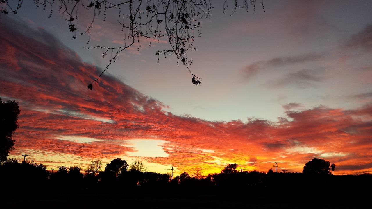 sunset red sky clouds free photo