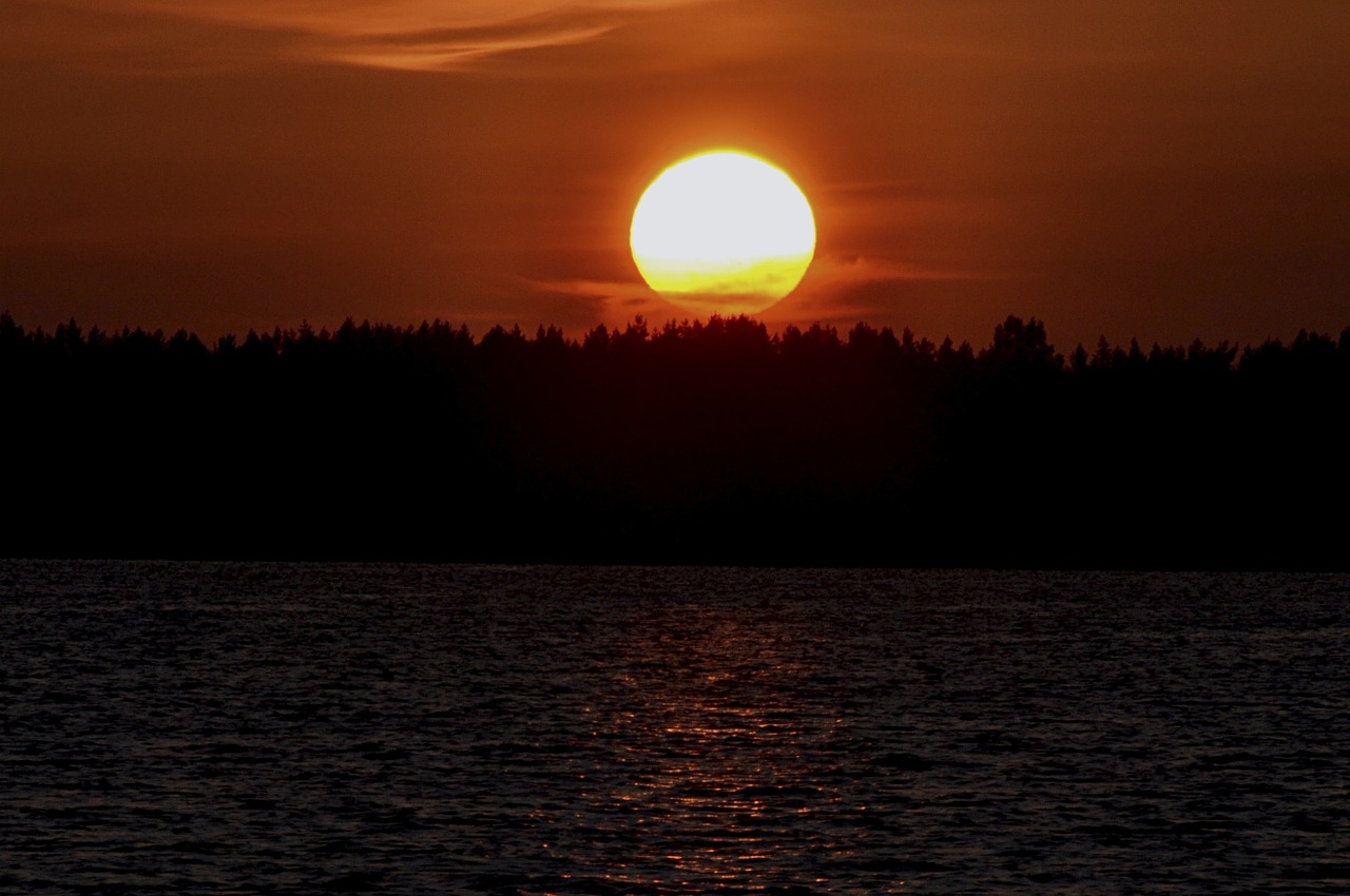 sunset lake atmosphere free photo