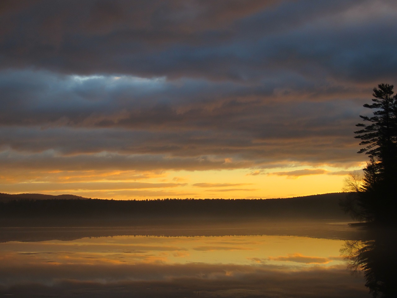 sunset lake tranquil free photo