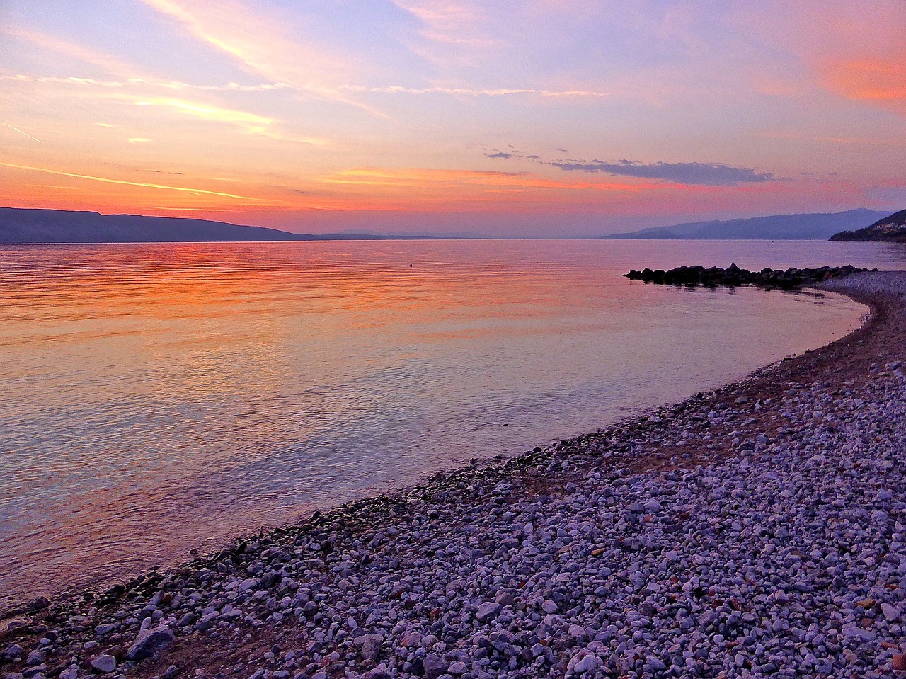 sunset beach seaside free photo