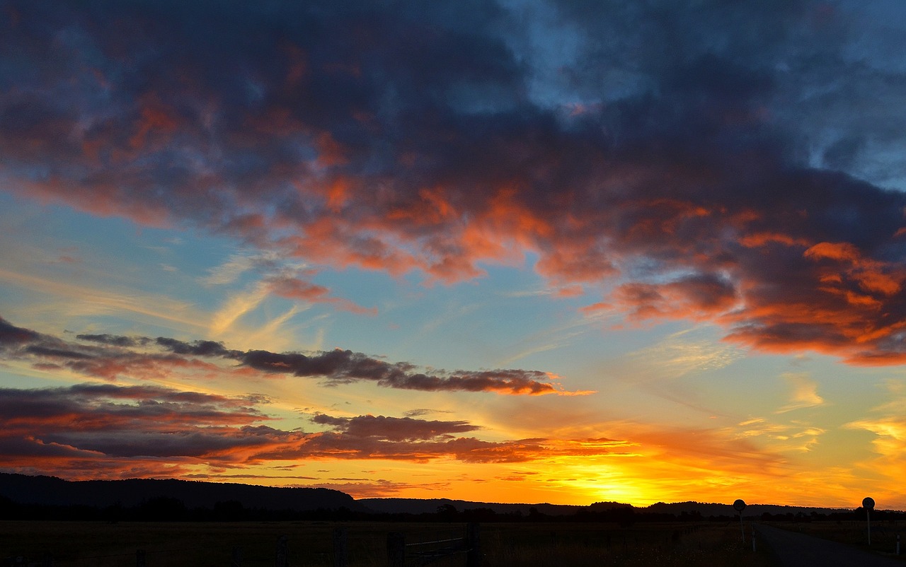 sunset the scenery new zealand free photo