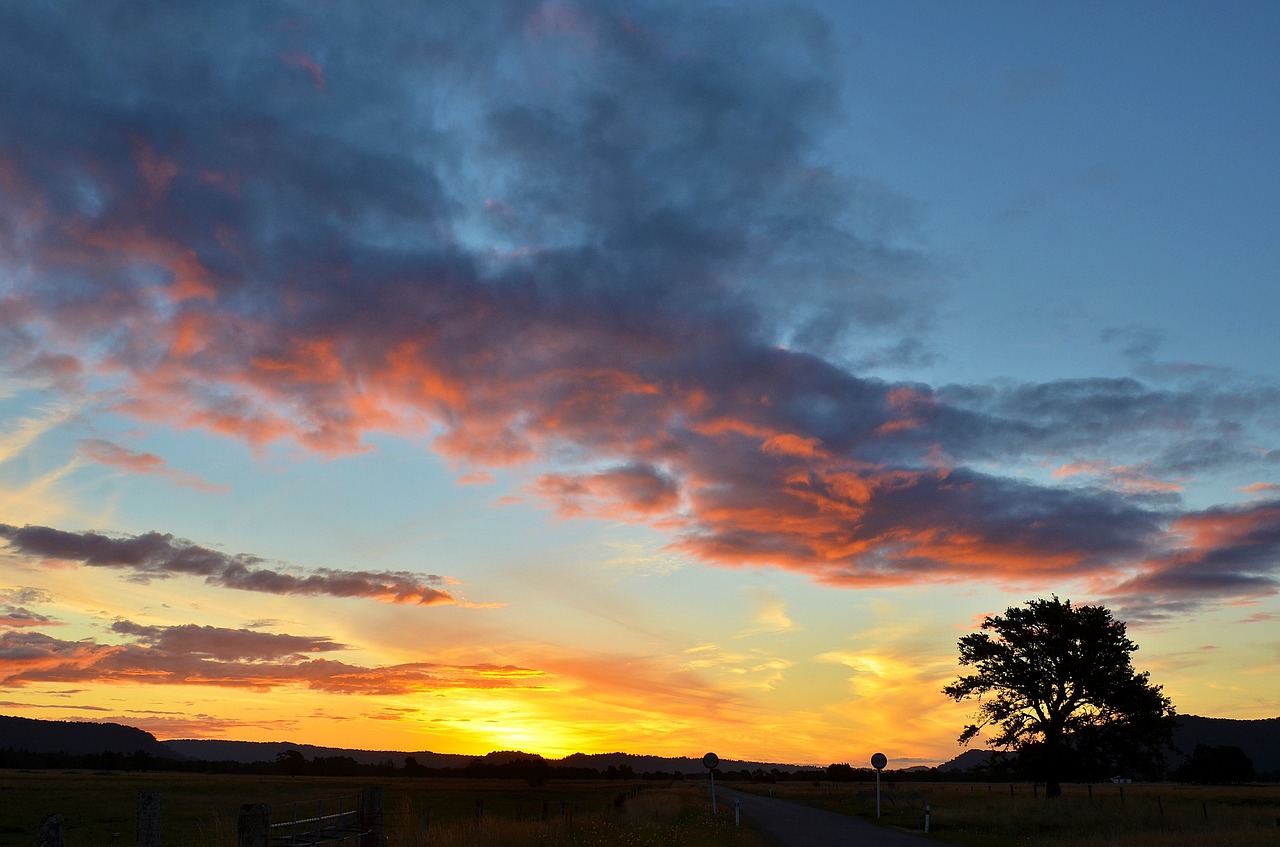 sunset the scenery new zealand free photo