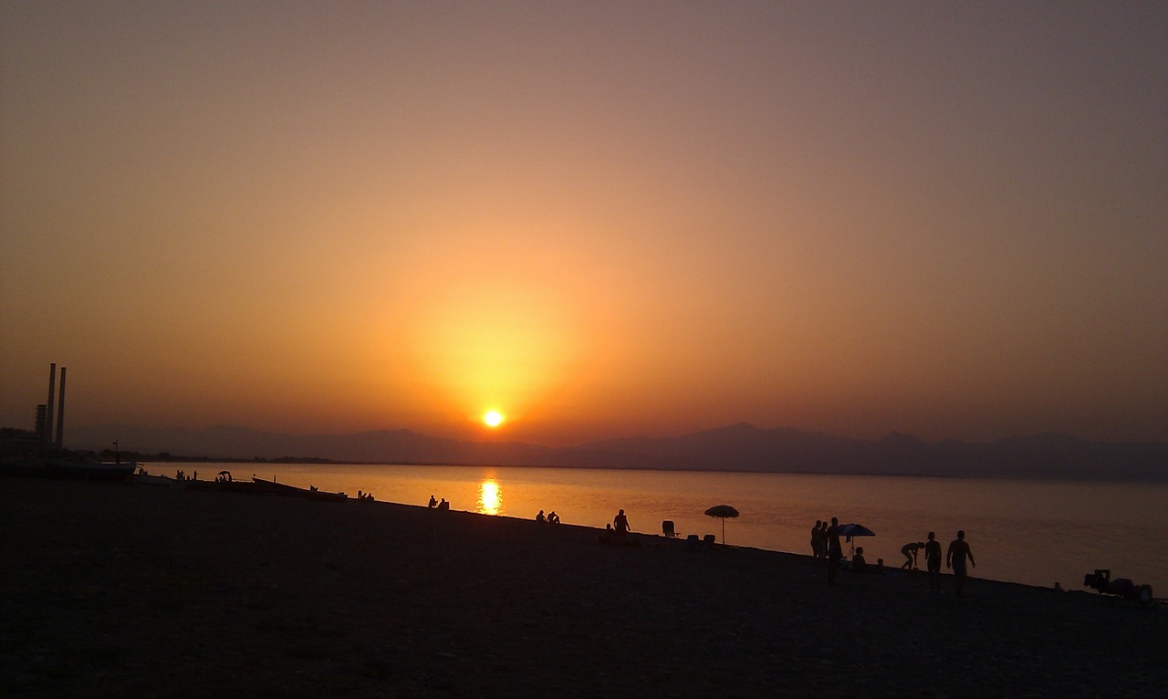sunset sea horizon free photo
