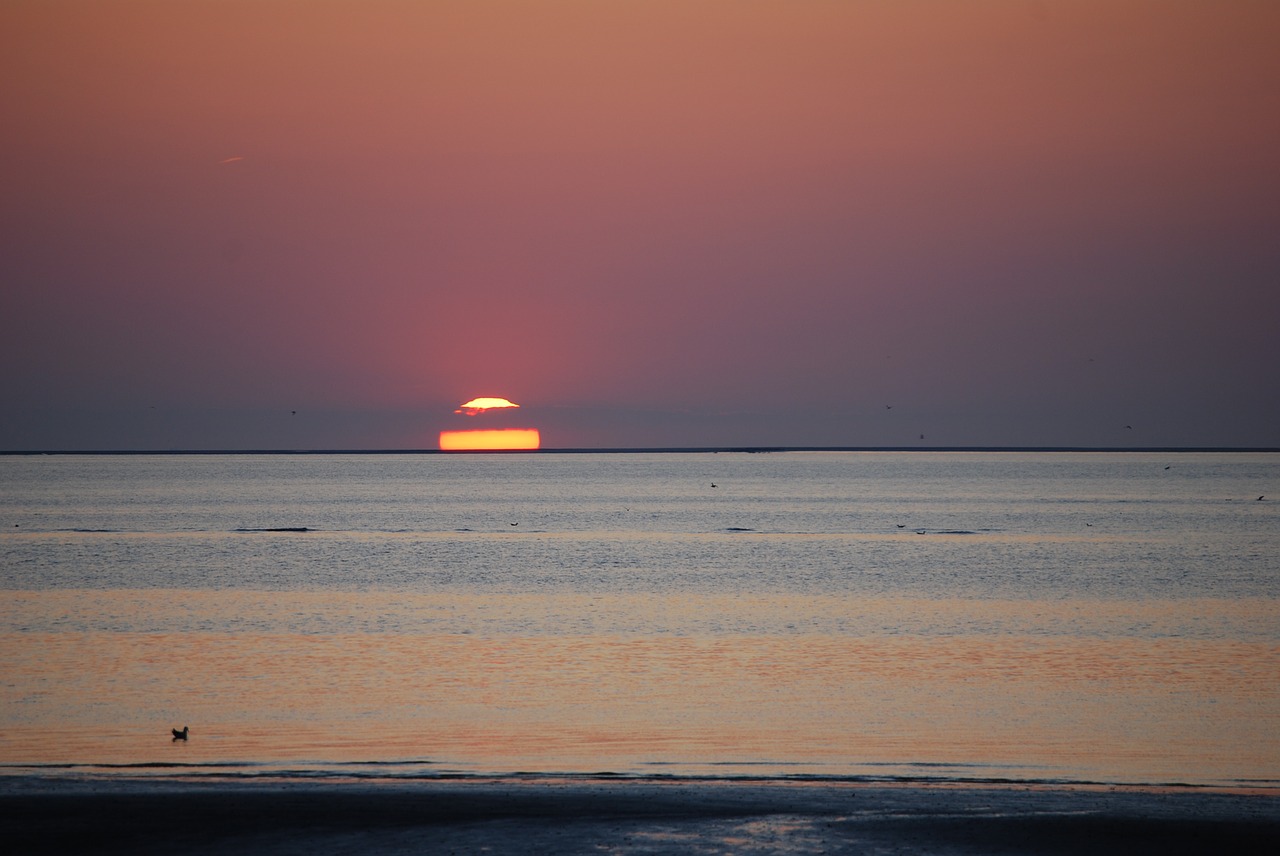 sunset north sea sea free photo