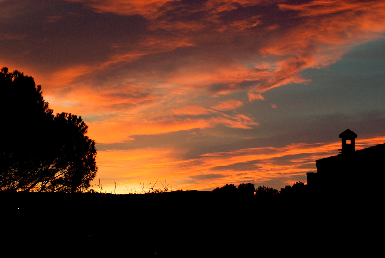 sunset clouds shadows free photo