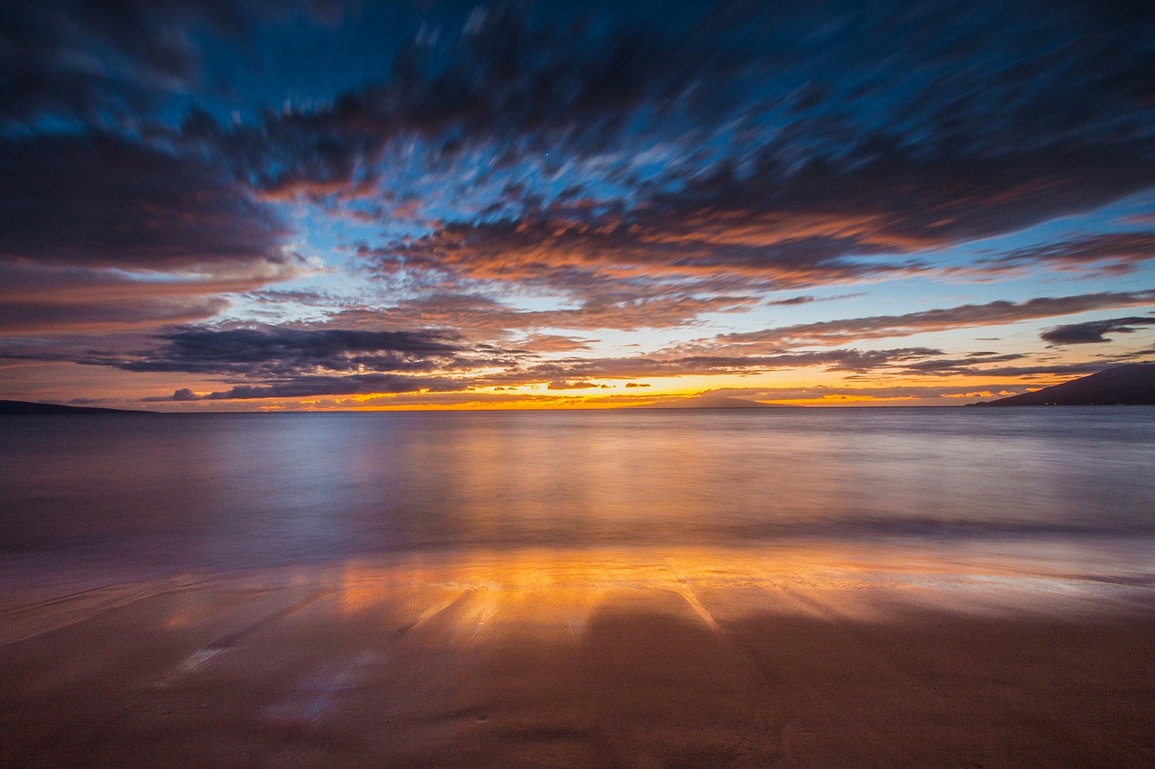 sunset ocean beach free photo