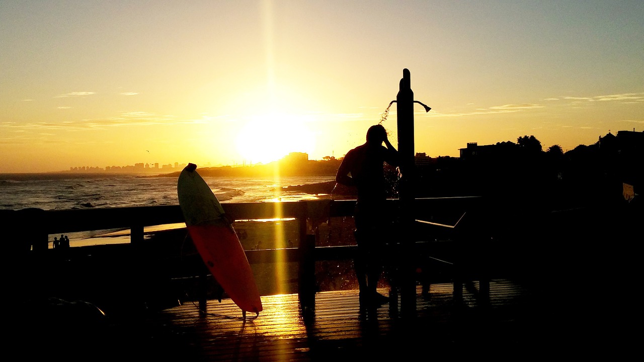 sunset surfer male free photo