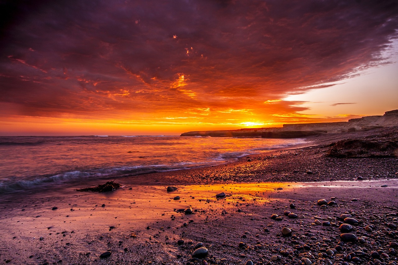 sunset beach sand free photo