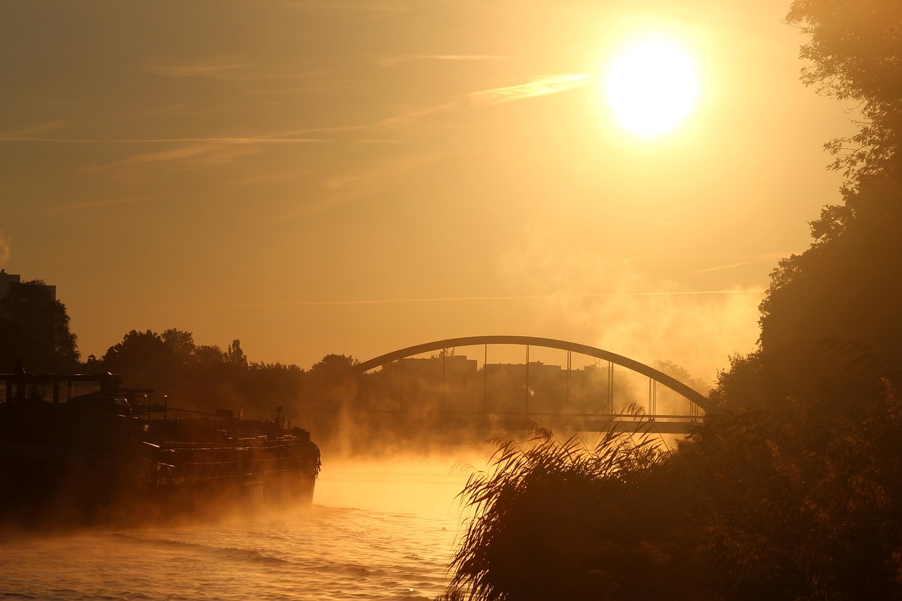 sunset sky bridge free photo