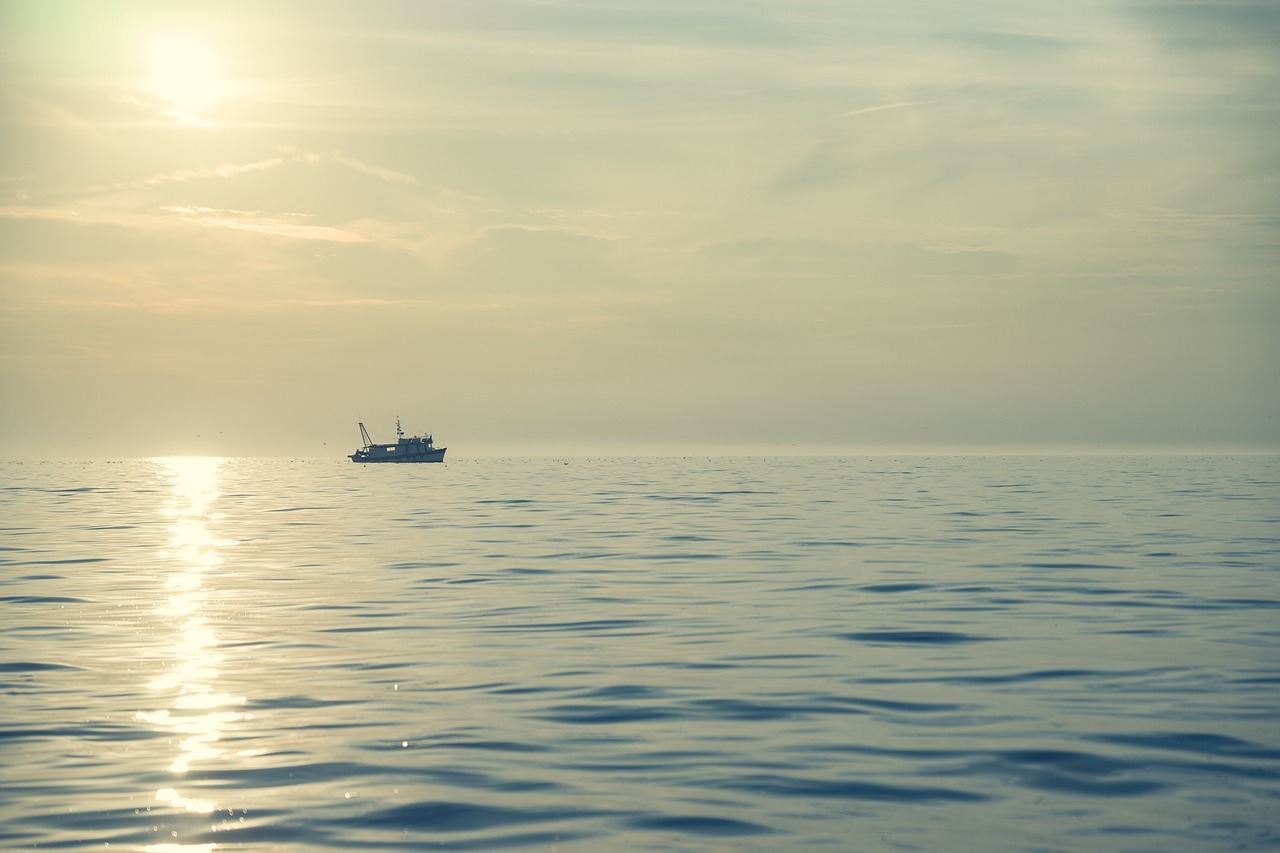 sunset boat ship free photo