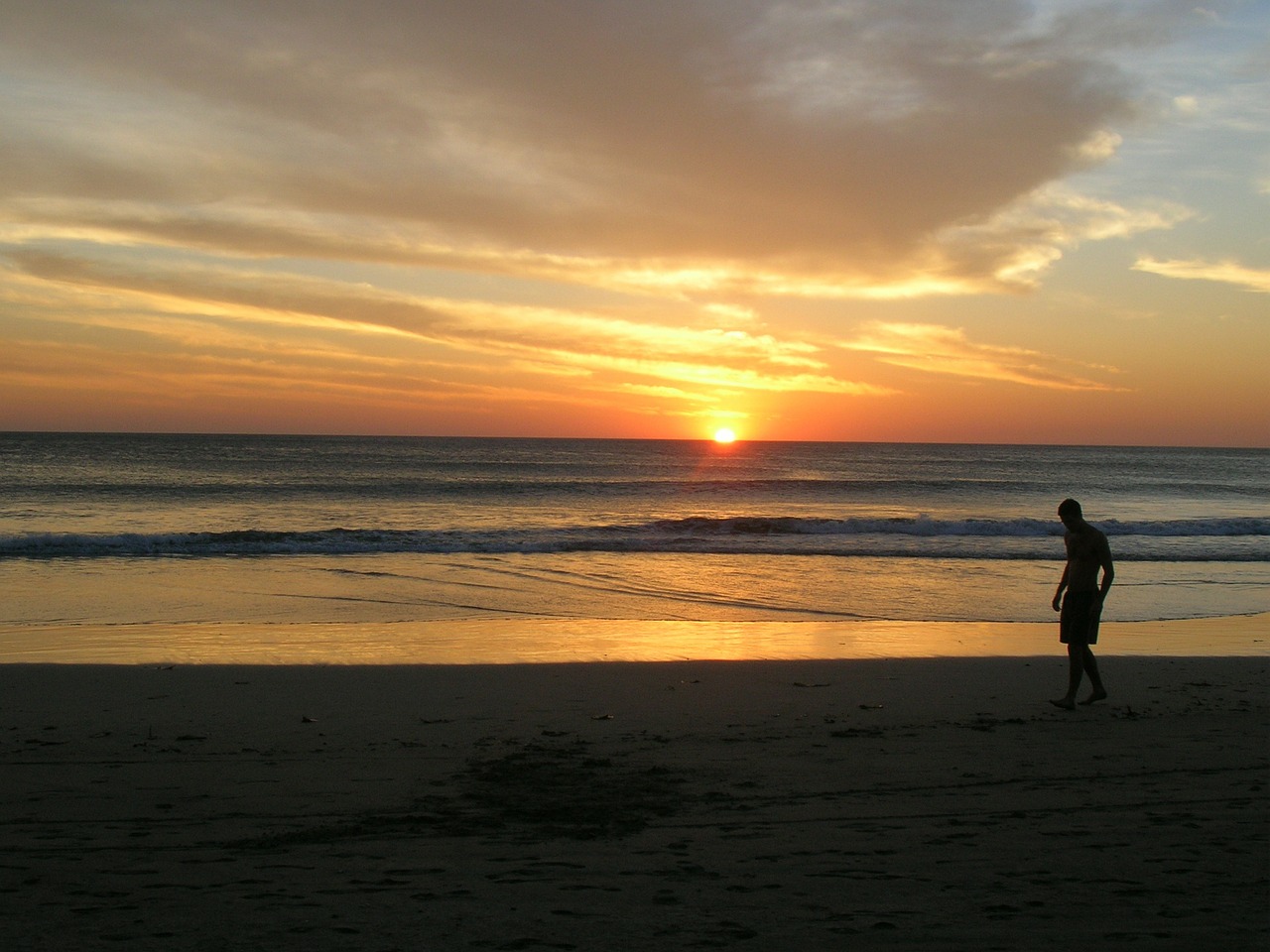 sunset beach sand free photo