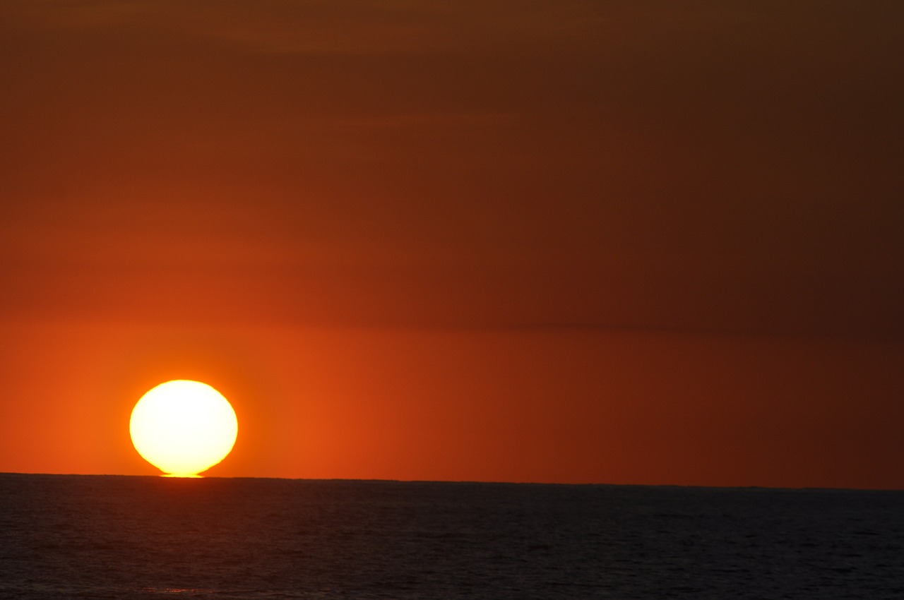 sunset sea beach free photo