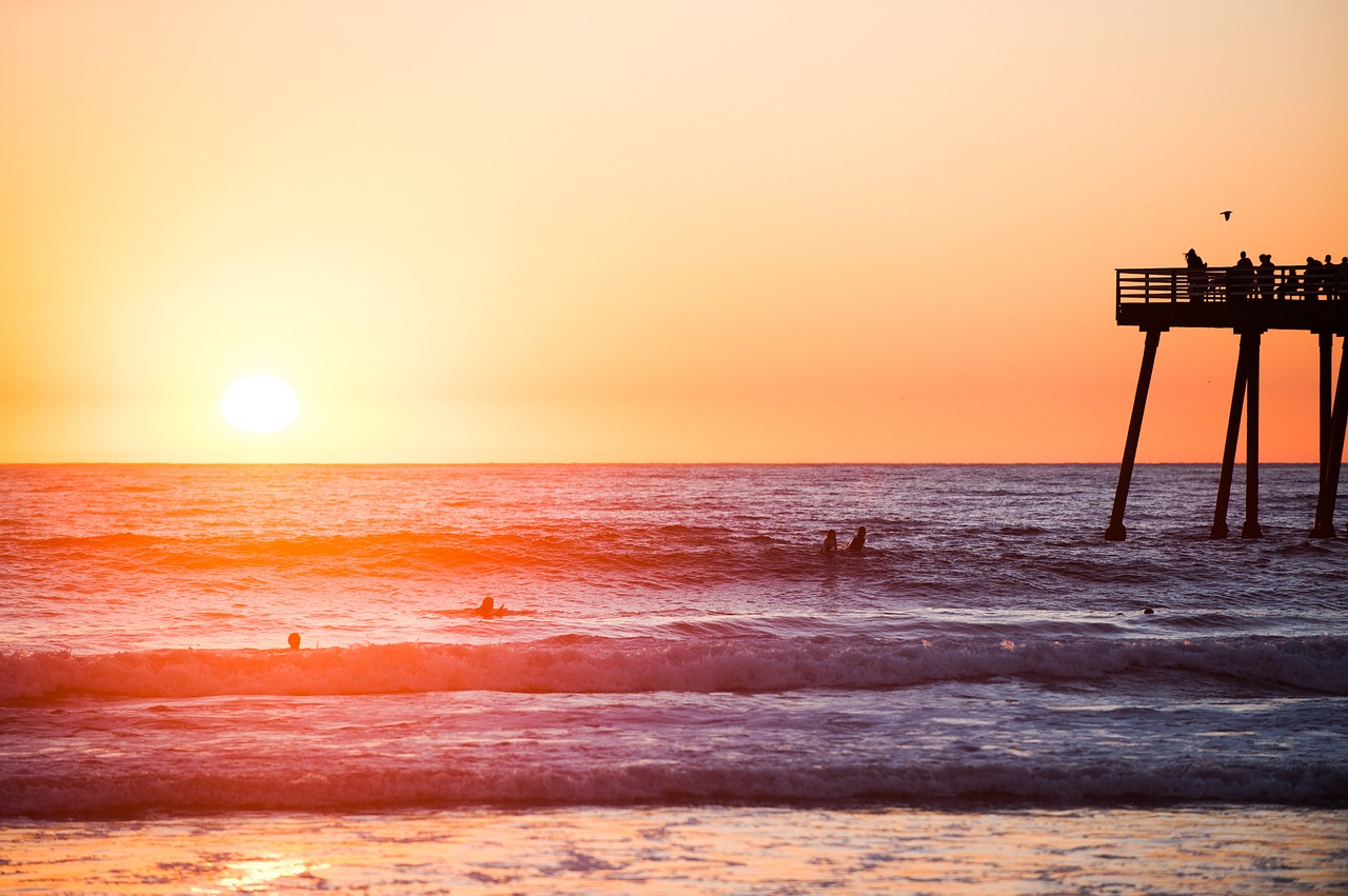 sunset beach water free photo