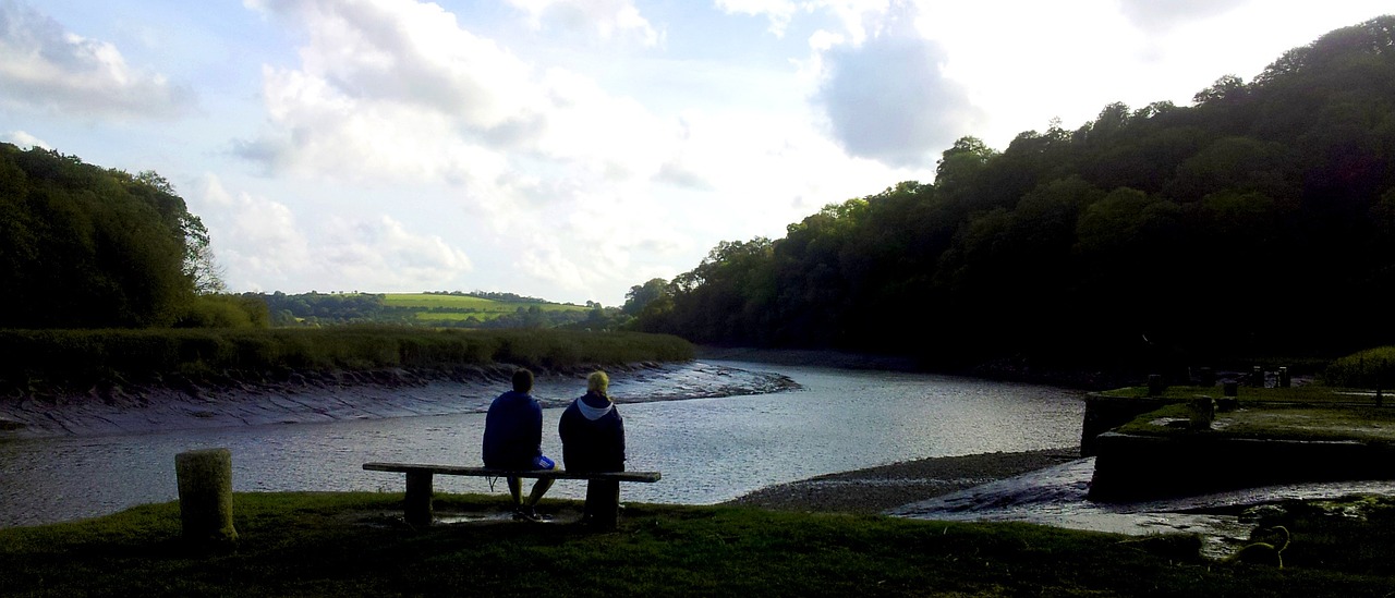 sunset river landscape free photo