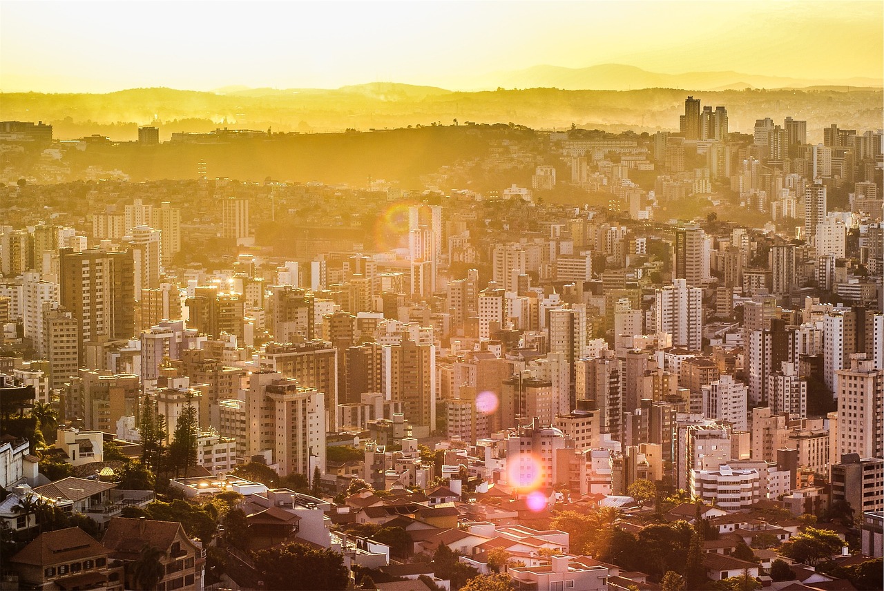 sunset sun rays skyline free photo