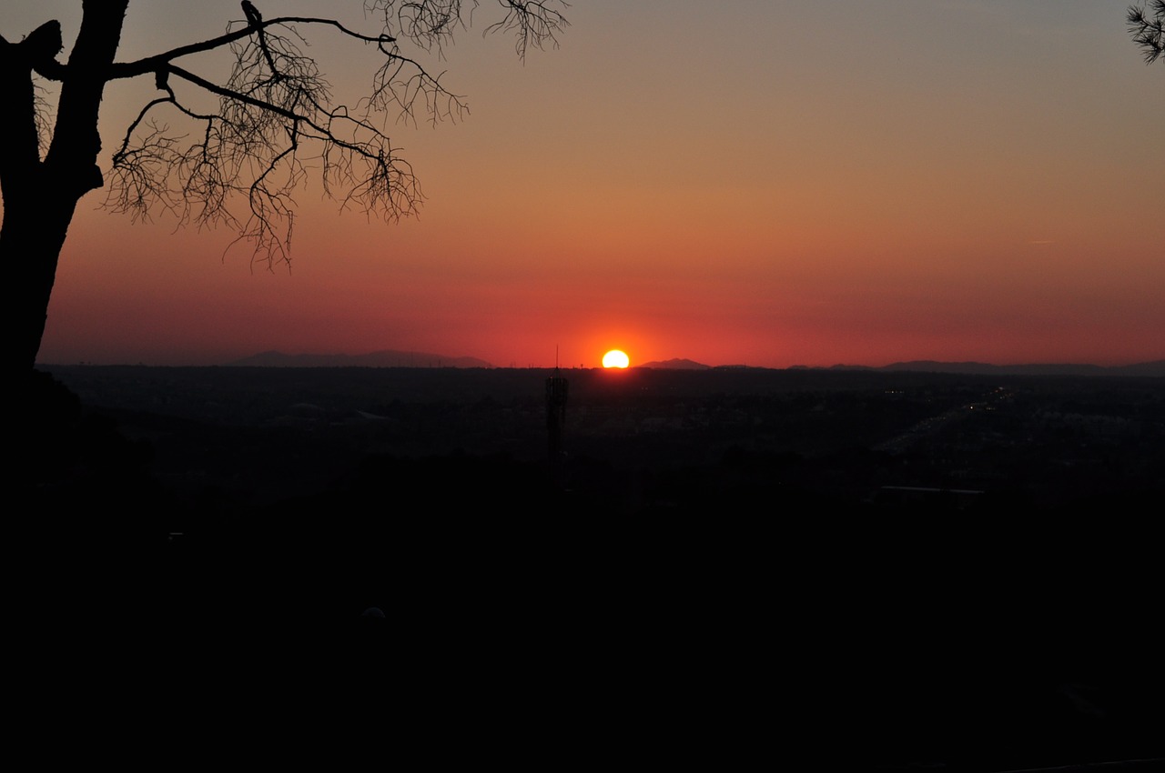 sunset madrid landscape free photo