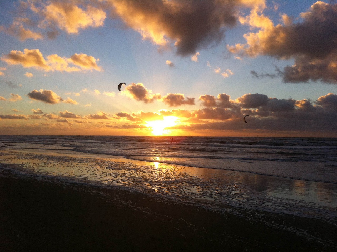 sunset sea beach free photo