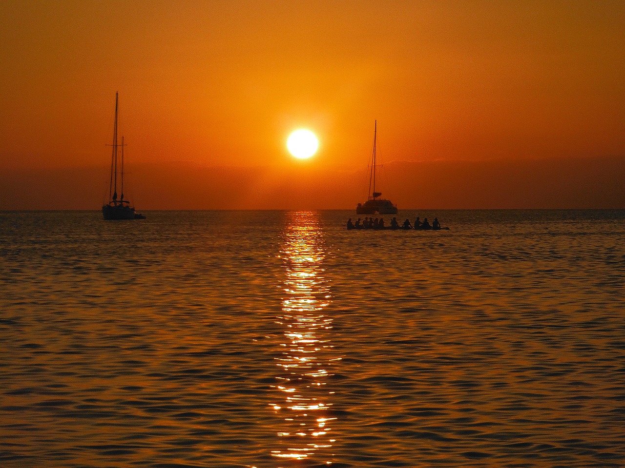 sunset caribbean sunset sea free photo