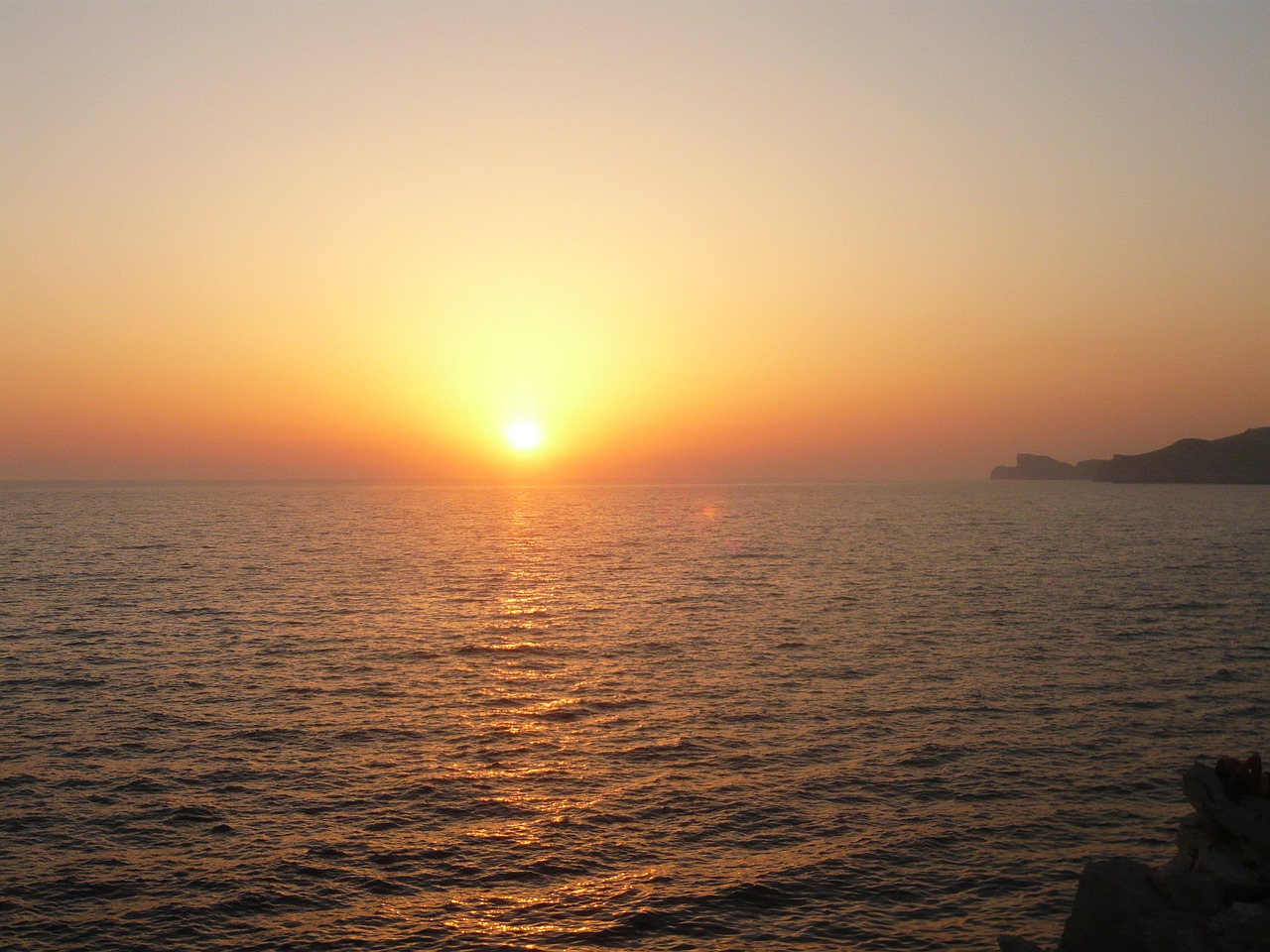 sunset sea horizon free photo