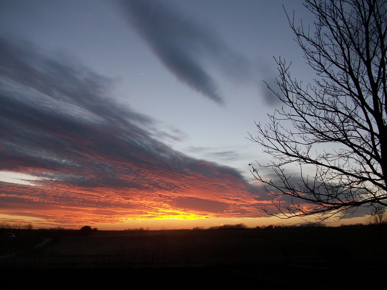 sunset rural farm free photo