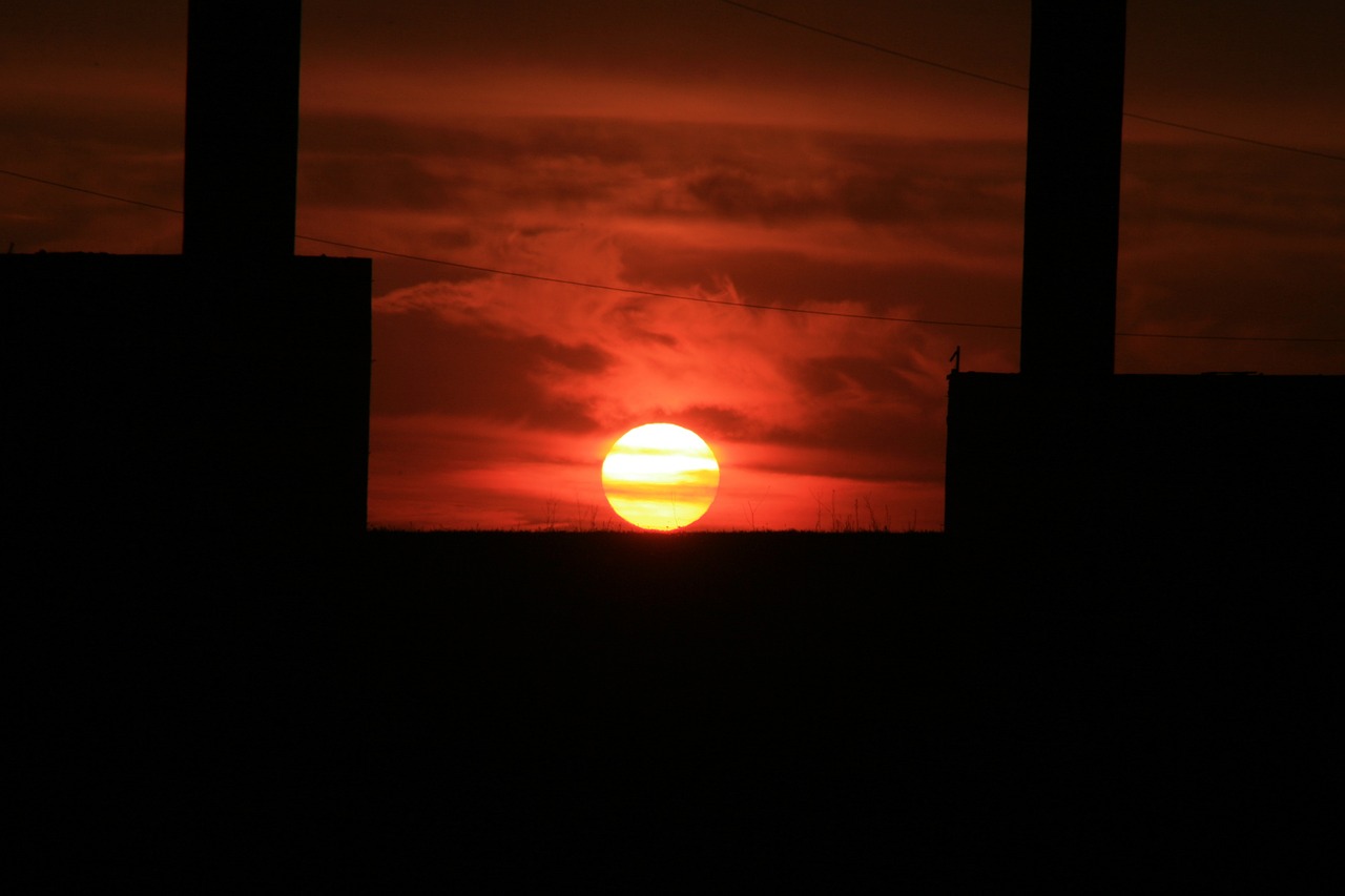sunset sun red free photo