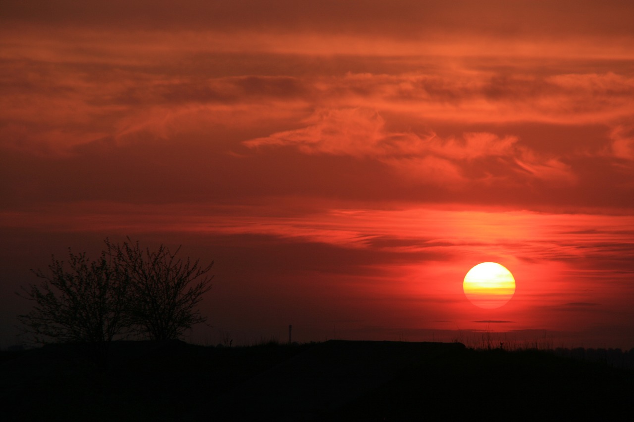 sunset sun red free photo