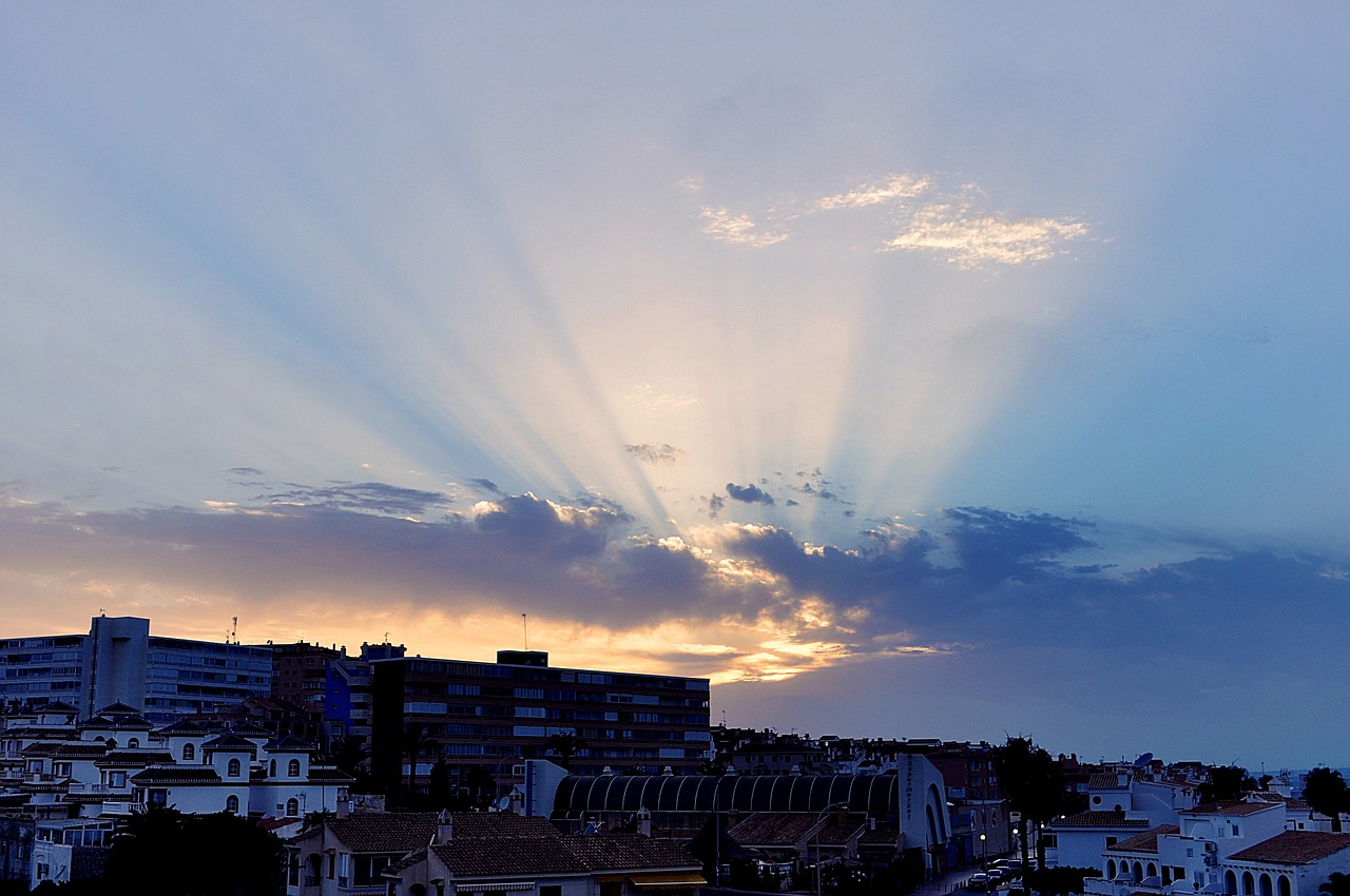 sunset spain sky free photo