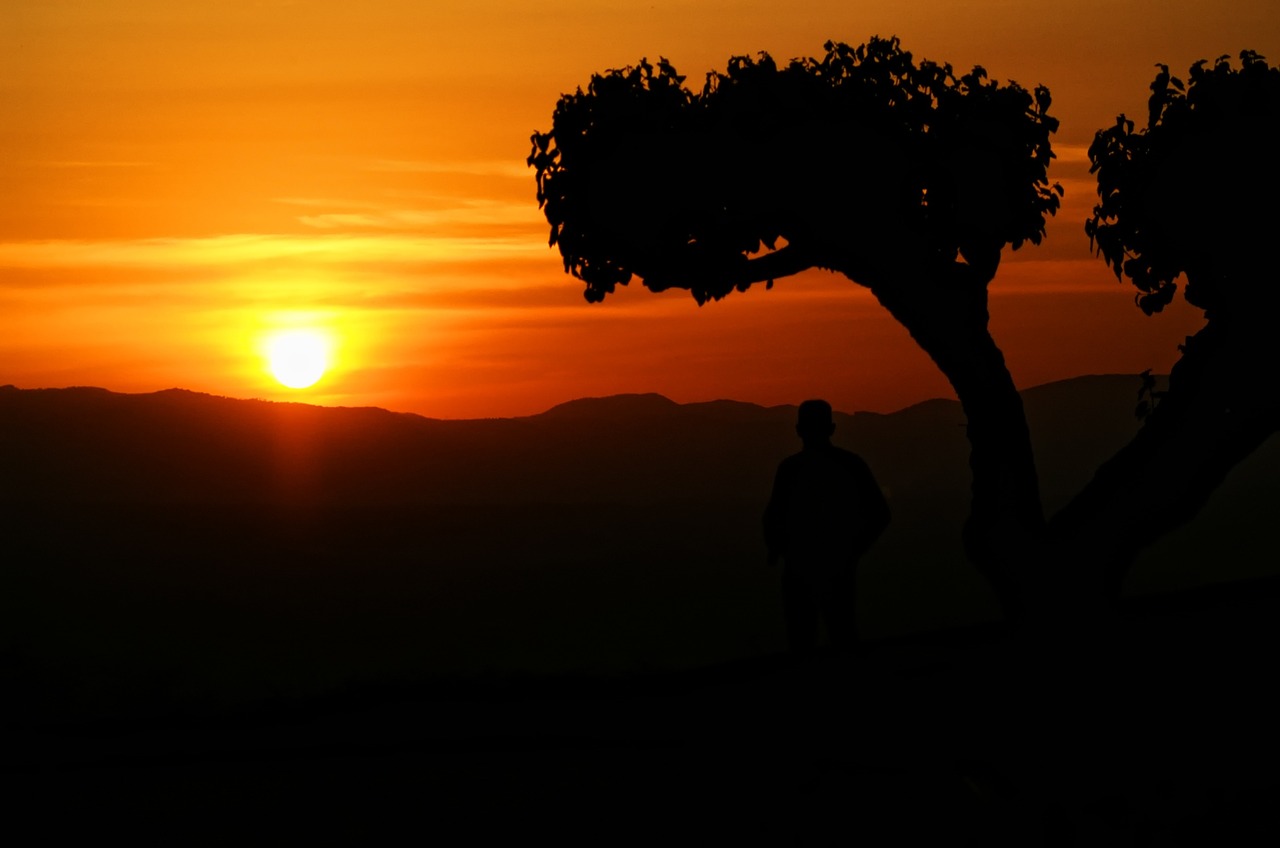 sunset italy tuscany free photo