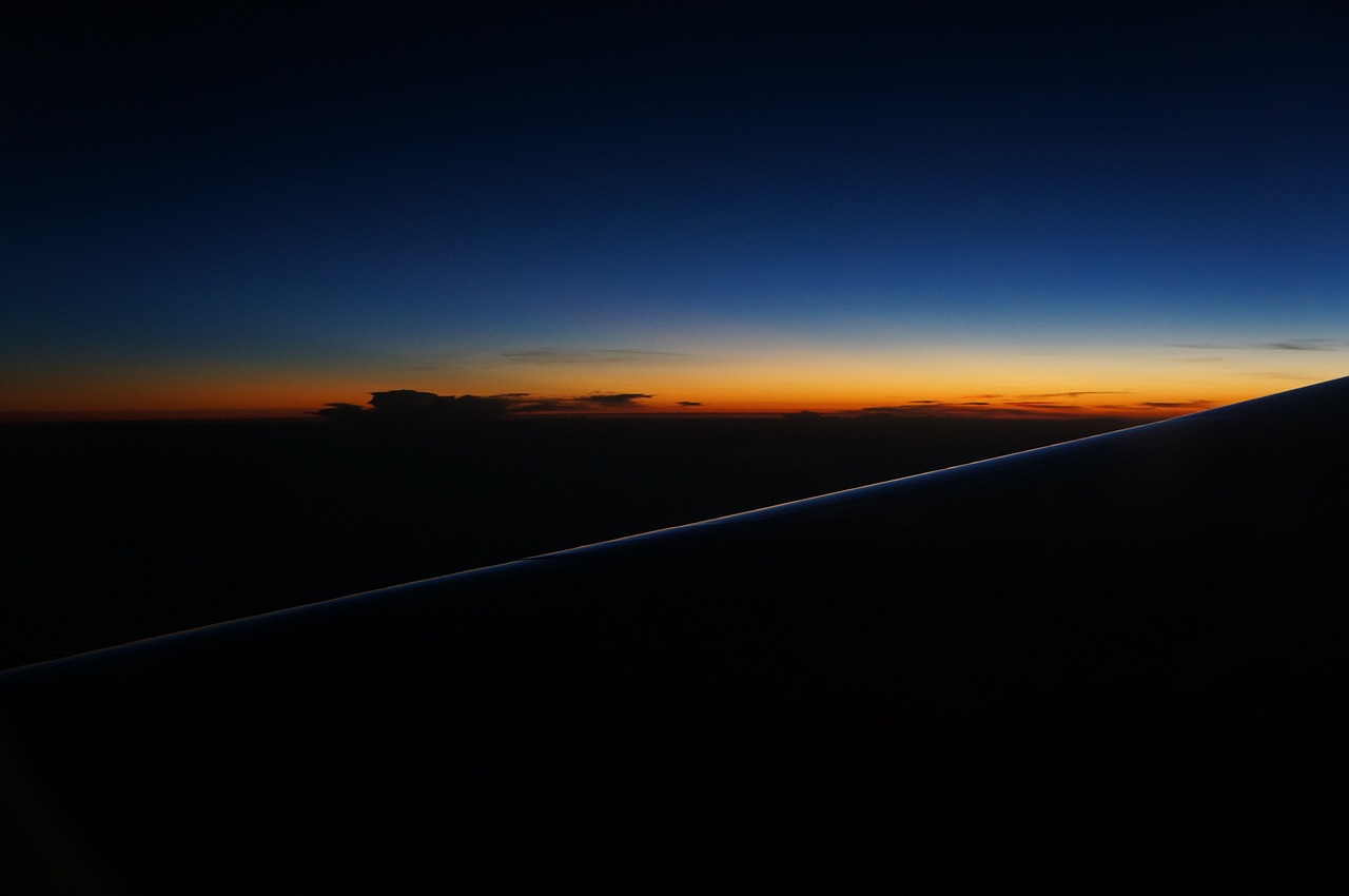 sunset aircraft wing free photo