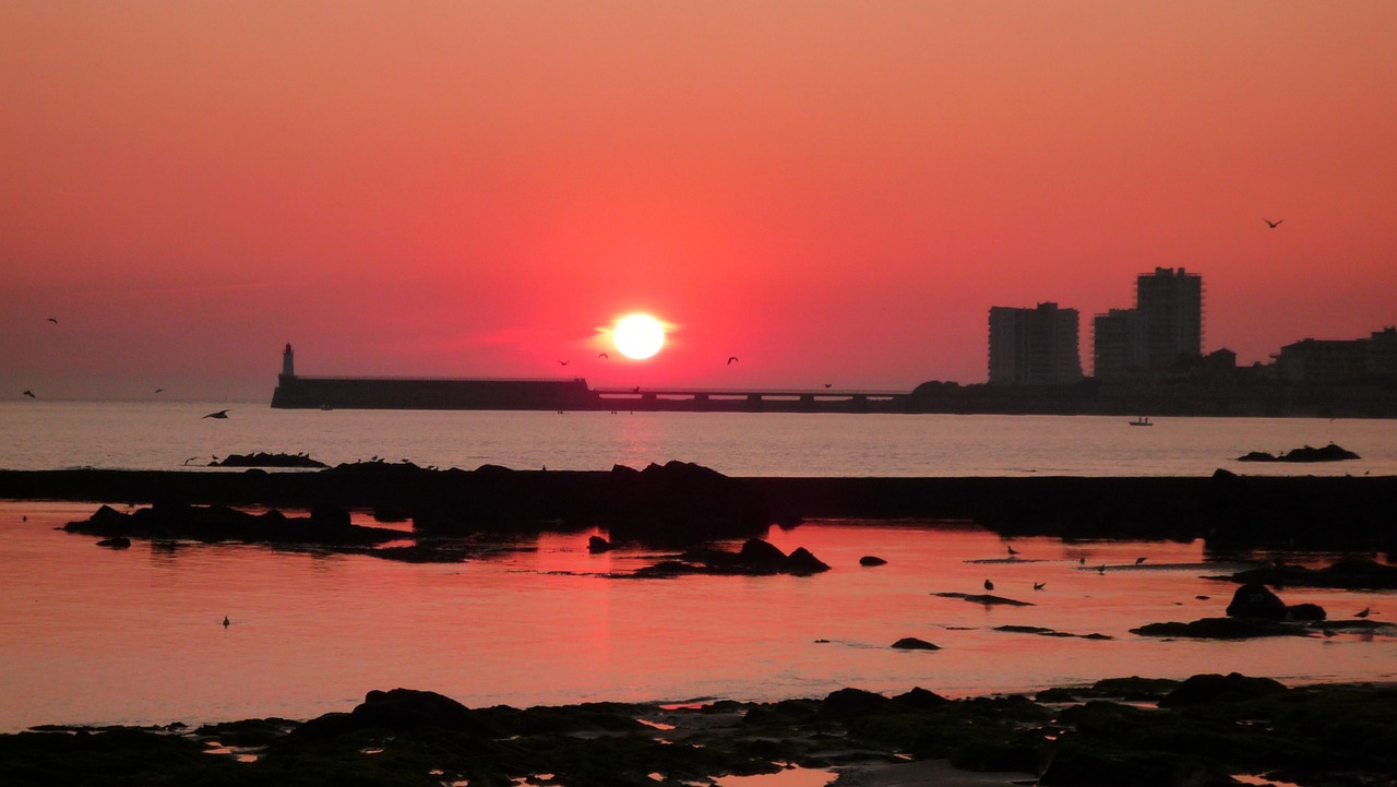 sunset seascape water free photo