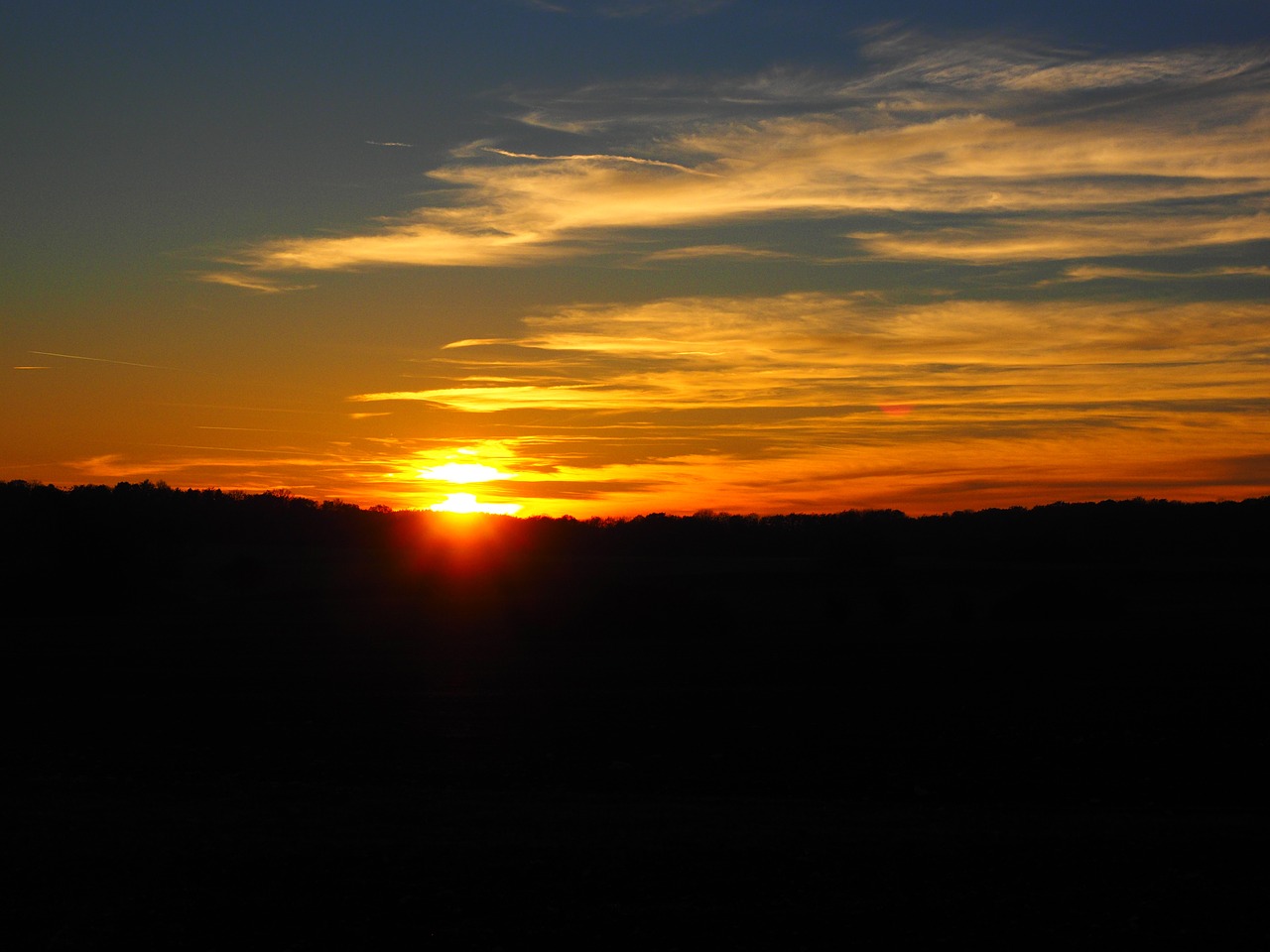 sunset sun clouds free photo