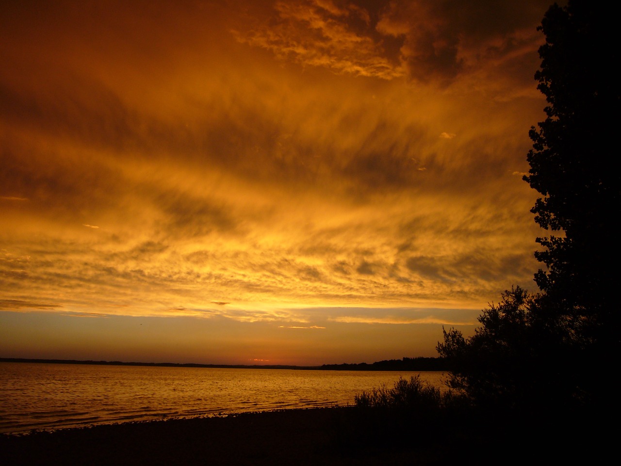 sunset lake abendstimmung free photo