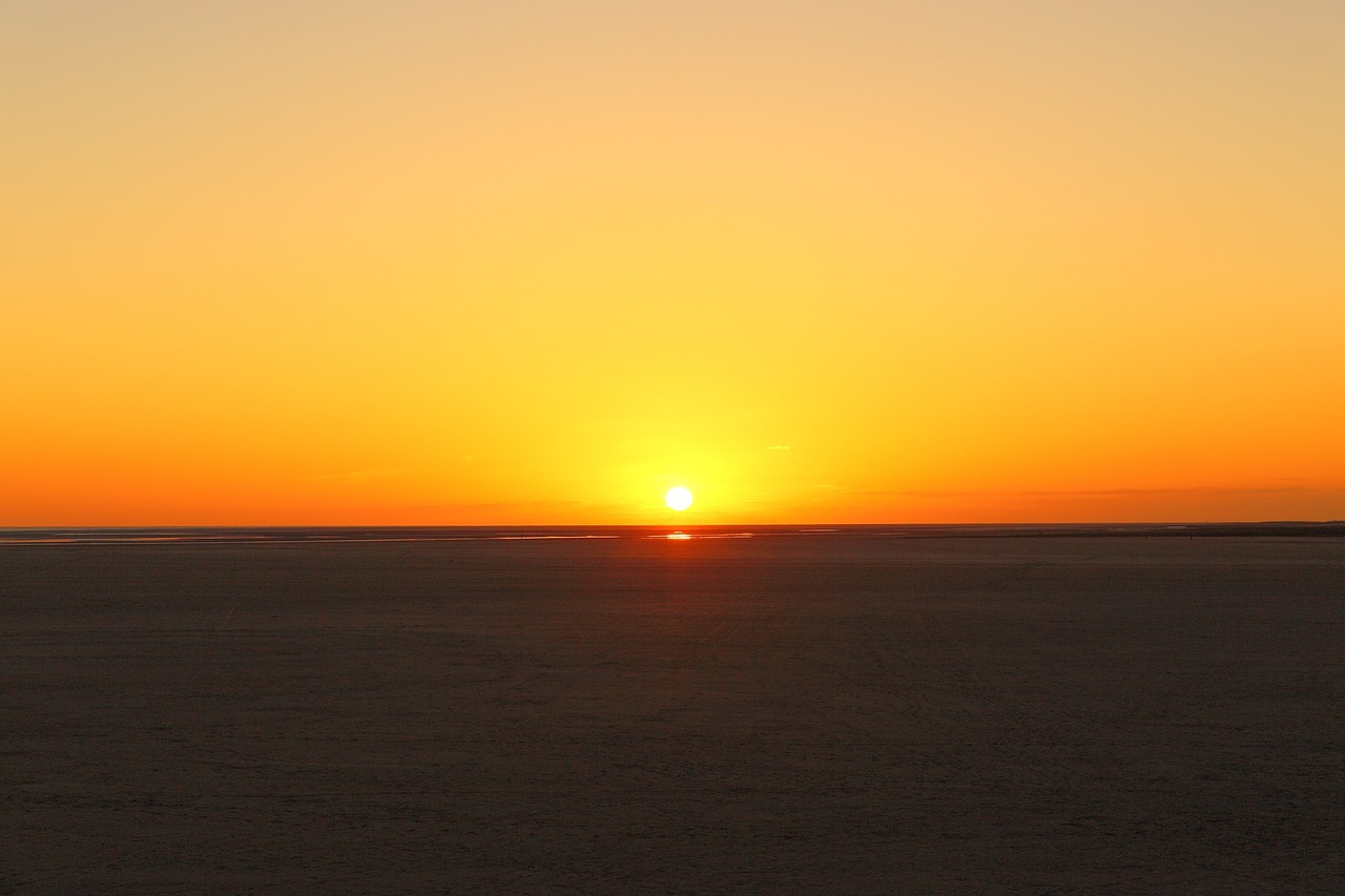 sunset st-peter-ording beach free photo