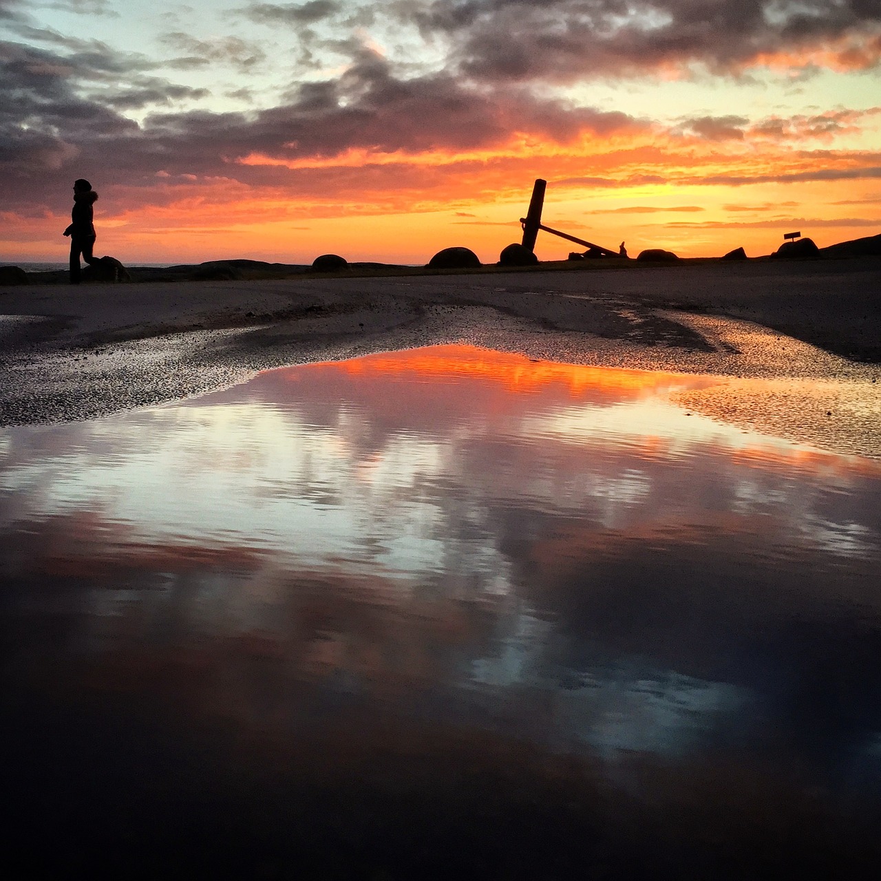 sunset anchor water free photo