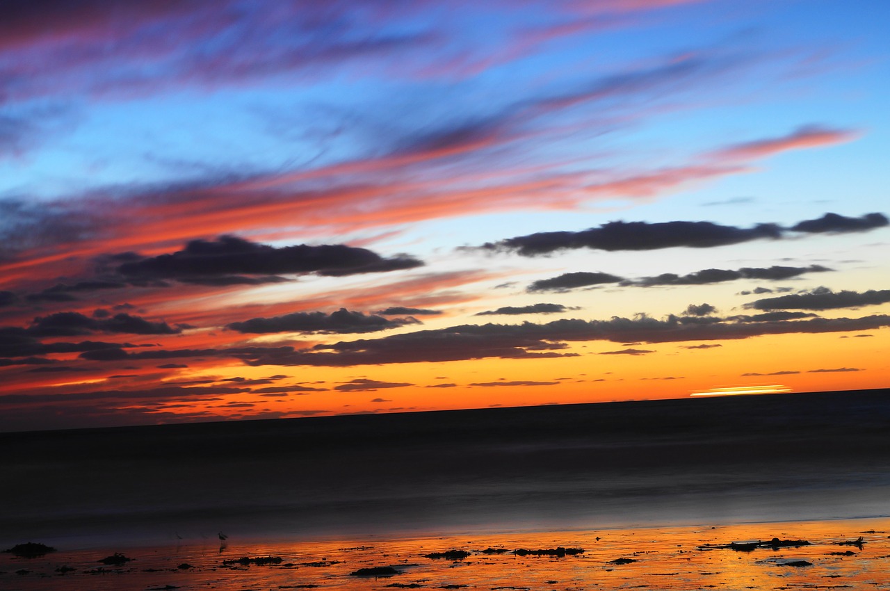 sunset sea clouds free photo