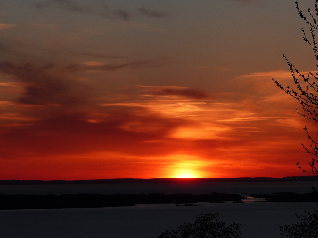 sunset colors nature free photo