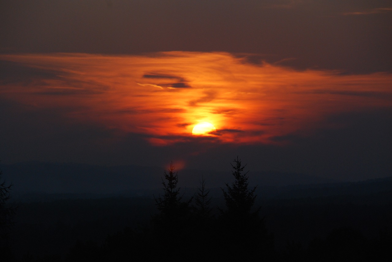 sunset clouds sky free photo