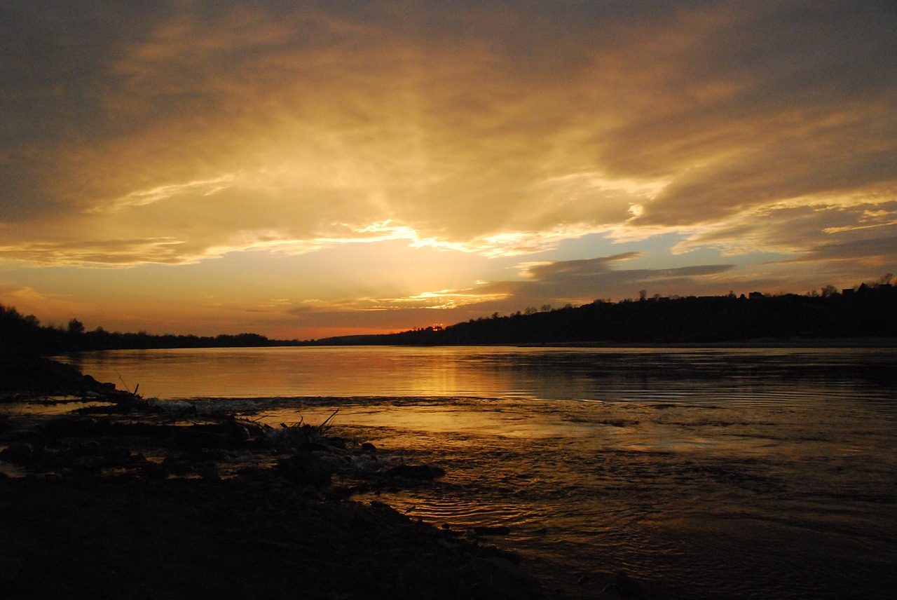 sunset sunrise river free photo