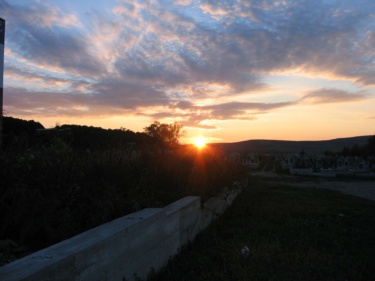 sunset mountain clouds free photo